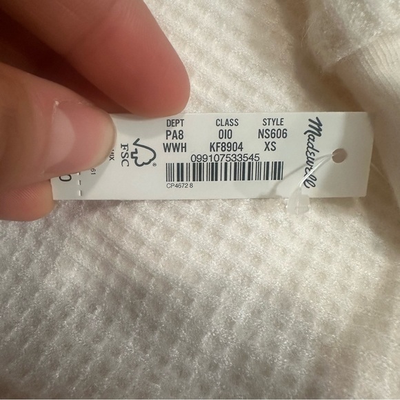 Madewell winter white Waffle-Knit Long-Sleeve Crewneck Tee - Picture 4 of 4